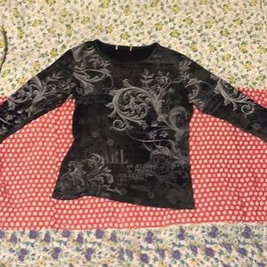 Floral bedazzled shirt